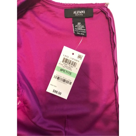 NWT Alfani Magenta Sheath Lace Dress - Picture 4 of 7